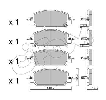 Sada brzdových destiček, kotoučová brzda CIFAM 822-1153-0