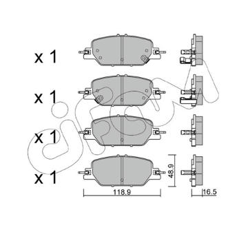 Sada brzdových destiček, kotoučová brzda CIFAM 822-1154-0