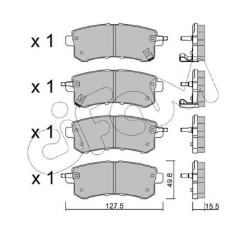 Sada brzdových destiček, kotoučová brzda CIFAM 822-1155-0