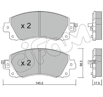 Sada brzdových destiček, kotoučová brzda CIFAM 822-1161-0