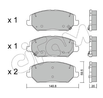 Sada brzdových destiček, kotoučová brzda CIFAM 822-1163-0