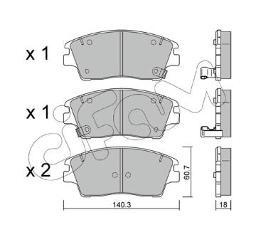 Sada brzdových destiček, kotoučová brzda CIFAM 822-1164-0