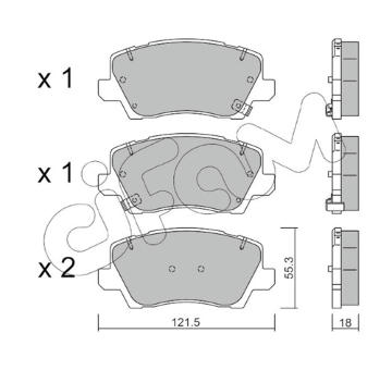 Sada brzdových destiček, kotoučová brzda CIFAM 822-1165-0