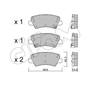 Sada brzdových destiček, kotoučová brzda CIFAM 822-1166-0