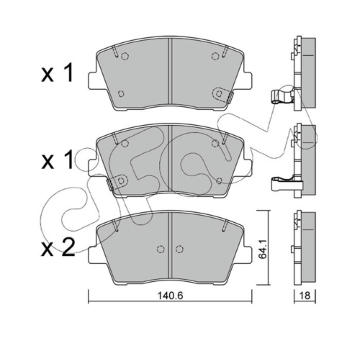 Sada brzdových destiček, kotoučová brzda CIFAM 822-1168-0