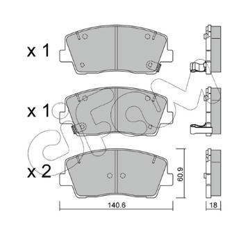 Sada brzdových destiček, kotoučová brzda CIFAM 822-1169-0