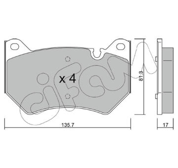 Sada brzdových destiček, kotoučová brzda CIFAM 822-1170-0