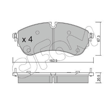 Sada brzdových destiček, kotoučová brzda CIFAM 822-1173-0