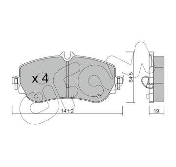 Sada brzdových destiček, kotoučová brzda CIFAM 822-1175-0