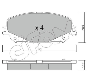 Sada brzdových destiček, kotoučová brzda CIFAM 822-1176-0