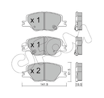 Sada brzdových destiček, kotoučová brzda CIFAM 822-1177-0