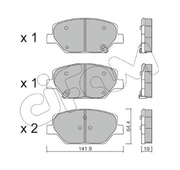 Sada brzdových destiček, kotoučová brzda CIFAM 822-1178-0