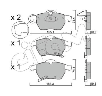 Sada brzdových destiček, kotoučová brzda CIFAM 822-118-2