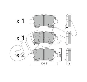 Sada brzdových destiček, kotoučová brzda CIFAM 822-1181-0