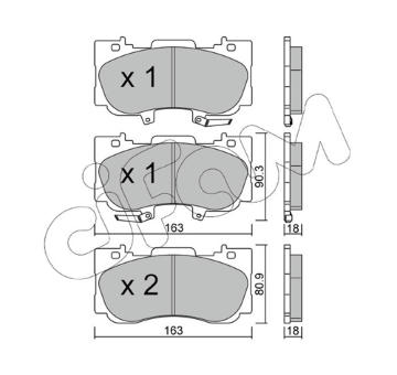 Sada brzdových destiček, kotoučová brzda CIFAM 822-1183-0