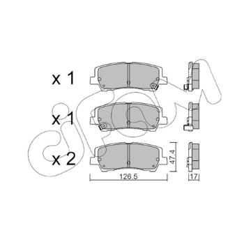 Sada brzdových destiček, kotoučová brzda CIFAM 822-1184-0