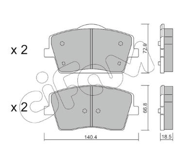 Sada brzdových destiček, kotoučová brzda CIFAM 822-1186-0