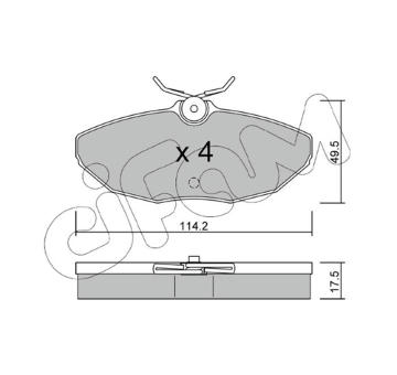 Sada brzdových destiček, kotoučová brzda CIFAM 822-1190-0