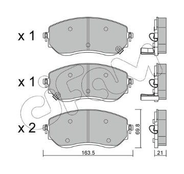 Sada brzdových destiček, kotoučová brzda CIFAM 822-1191-0