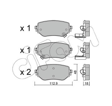 Sada brzdových destiček, kotoučová brzda CIFAM 822-1192-0