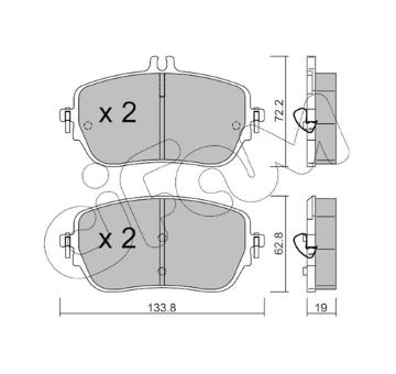 Sada brzdových destiček, kotoučová brzda CIFAM 822-1193-0