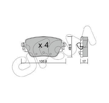 Sada brzdových destiček, kotoučová brzda CIFAM 822-1195-0