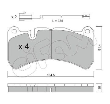 Sada brzdových destiček, kotoučová brzda CIFAM 822-1201-1