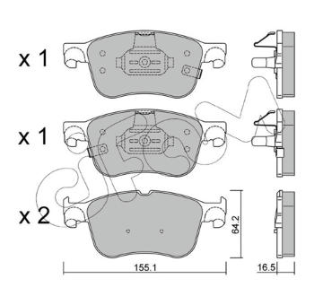 Sada brzdových destiček, kotoučová brzda CIFAM 822-1205-0