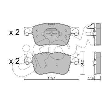 Sada brzdových destiček, kotoučová brzda CIFAM 822-1205-1