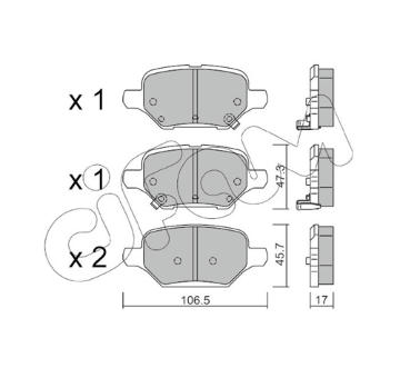 Sada brzdových destiček, kotoučová brzda CIFAM 822-1213-0