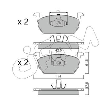 Sada brzdových destiček, kotoučová brzda CIFAM 822-1214-0