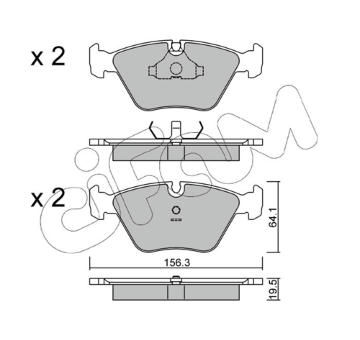 Sada brzdových destiček, kotoučová brzda CIFAM 822-122-0