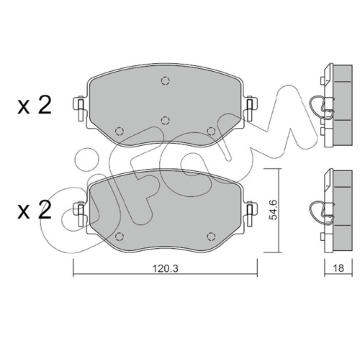 Sada brzdových destiček, kotoučová brzda CIFAM 822-1225-0