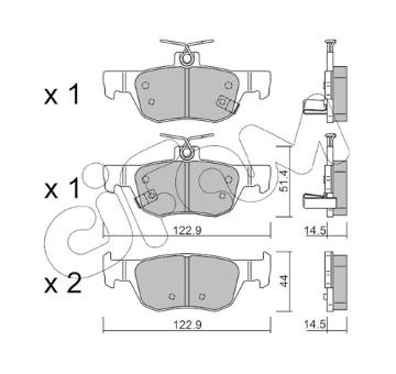 Sada brzdových destiček, kotoučová brzda CIFAM 822-1226-0