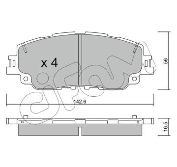 Sada brzdových destiček, kotoučová brzda CIFAM 822-1227-0