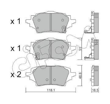 Sada brzdových destiček, kotoučová brzda CIFAM 822-1228-0