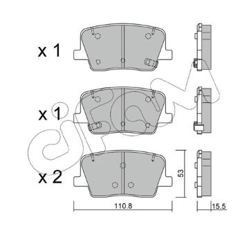 Sada brzdových destiček, kotoučová brzda CIFAM 822-1232-0