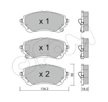 Sada brzdových destiček, kotoučová brzda CIFAM 822-1234-0