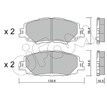 Sada brzdových destiček, kotoučová brzda CIFAM 822-1235-0