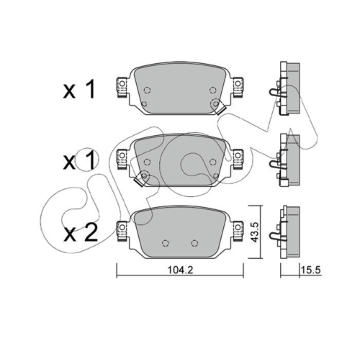 Sada brzdových destiček, kotoučová brzda CIFAM 822-1238-0