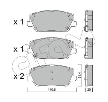 Sada brzdových destiček, kotoučová brzda CIFAM 822-1241-0