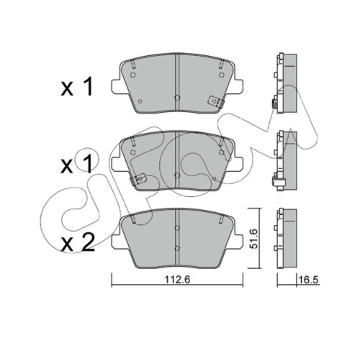 Sada brzdových destiček, kotoučová brzda CIFAM 822-1242-0