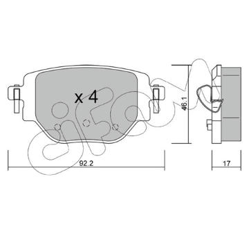 Sada brzdových destiček, kotoučová brzda CIFAM 822-1246-0