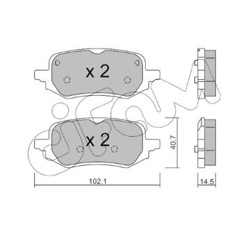 Sada brzdových destiček, kotoučová brzda CIFAM 822-1248-0