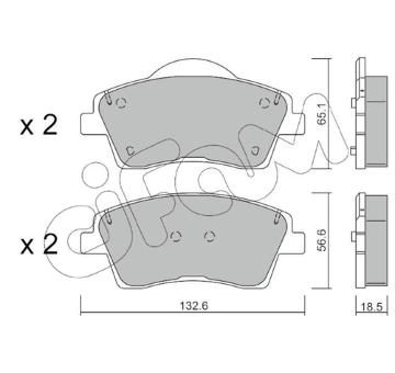 Sada brzdových destiček, kotoučová brzda CIFAM 822-1249-0