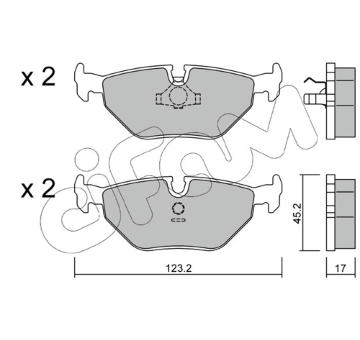 Sada brzdových destiček, kotoučová brzda CIFAM 822-125-0