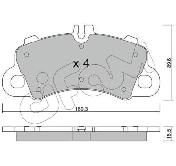 Sada brzdových destiček, kotoučová brzda CIFAM 822-1259-0