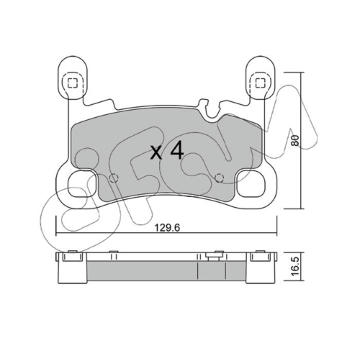 Sada brzdových destiček, kotoučová brzda CIFAM 822-1260-0