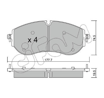 Sada brzdových destiček, kotoučová brzda CIFAM 822-1262-0