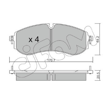 Sada brzdových destiček, kotoučová brzda CIFAM 822-1263-0
